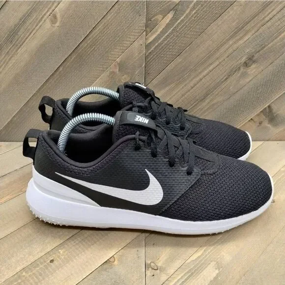 Nike RosheβG Golf Shoes Womens Size 9.5 Black White Nike Golf Spikeless - Picture 3 of 8